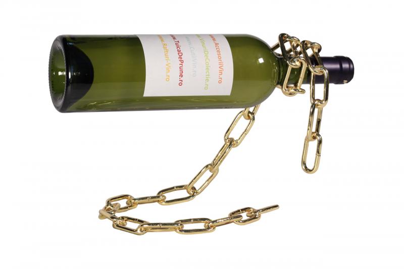 Suport pentru o sticla vin-lant auriu 