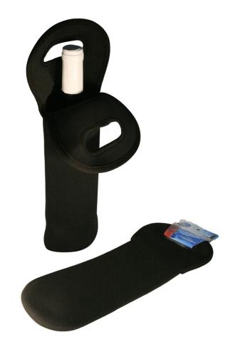 SACULET IZOPREN PENTRU O STICLA DE VIN SI 02 NEGRU