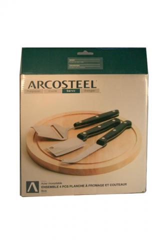 Set 3 piese servit branza cu suport lemn