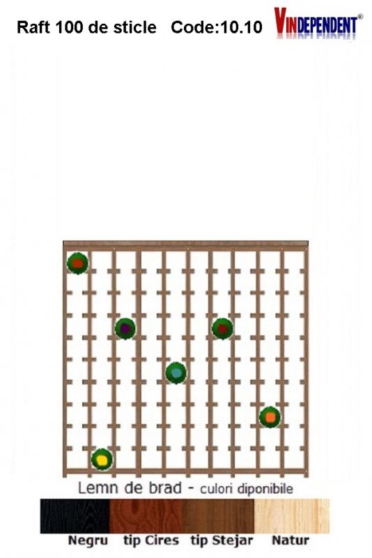 Raft din lemn cu blat pentru 100 de sticle