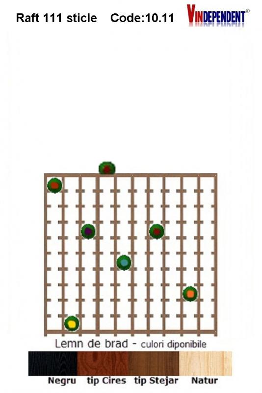 Raft din lemn pentru 110 sticle
