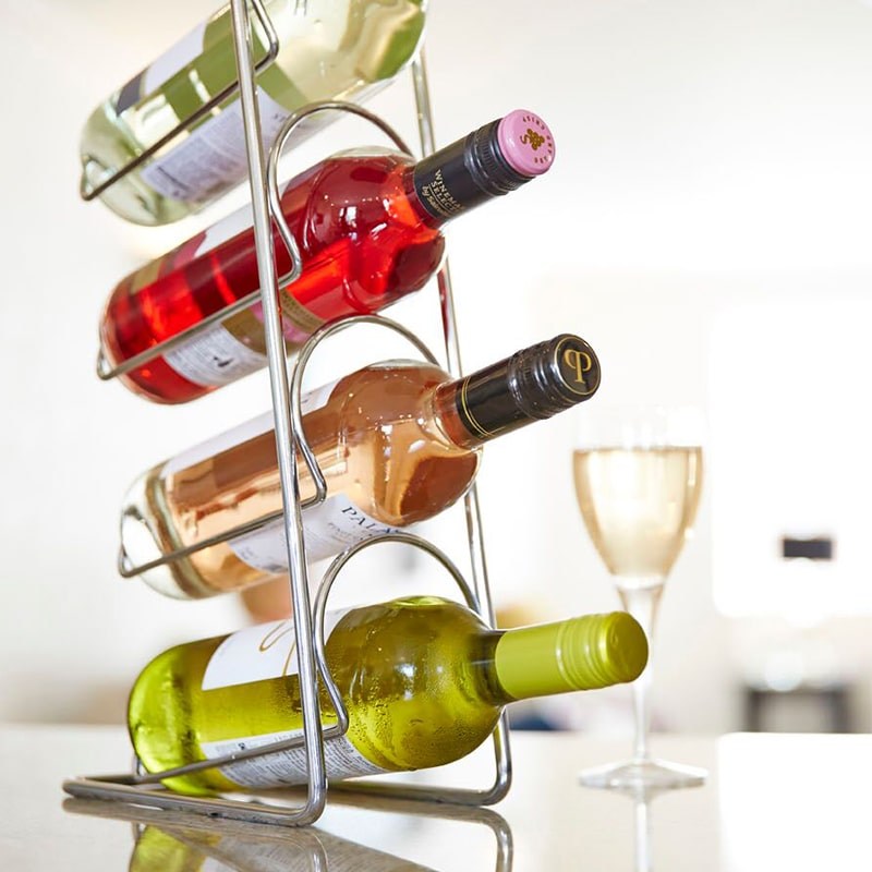 Raft cromat Pisa pentru 4 sticle