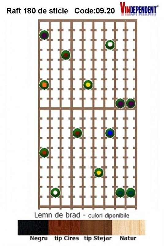 Raft din lemn pentru 180 de sticle