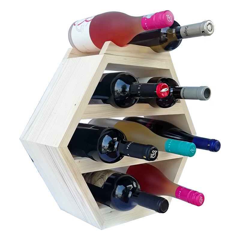 Raft hexagonal 9 sticle vin
