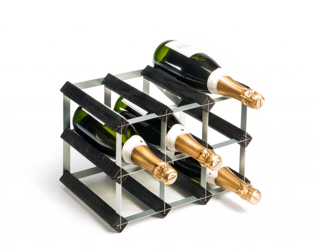 Raft 9 Sticle Negru Accesorii Vin