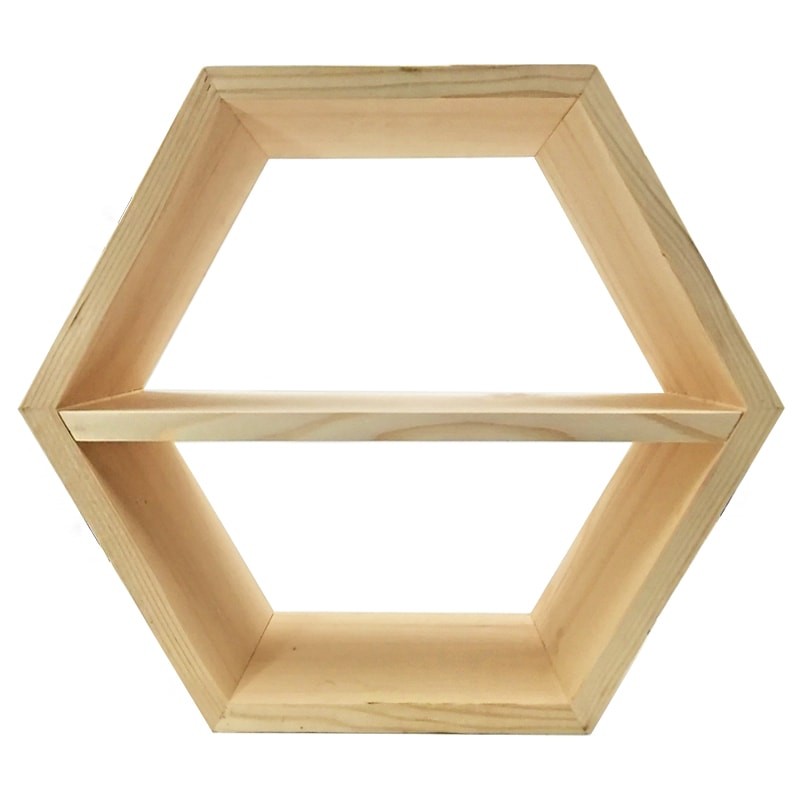 Raft hexagonal cu polita interioara