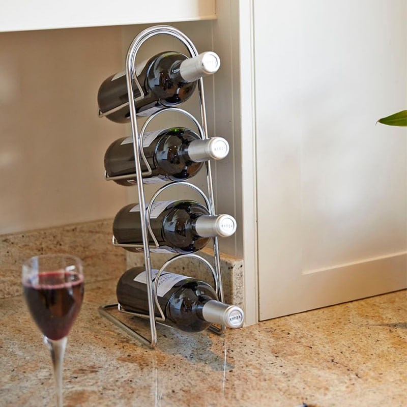 Raft cromat Pisa pentru 4 sticle