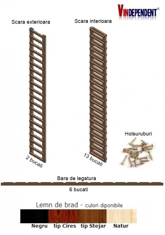 Raft din lemn pentru 280 sticle