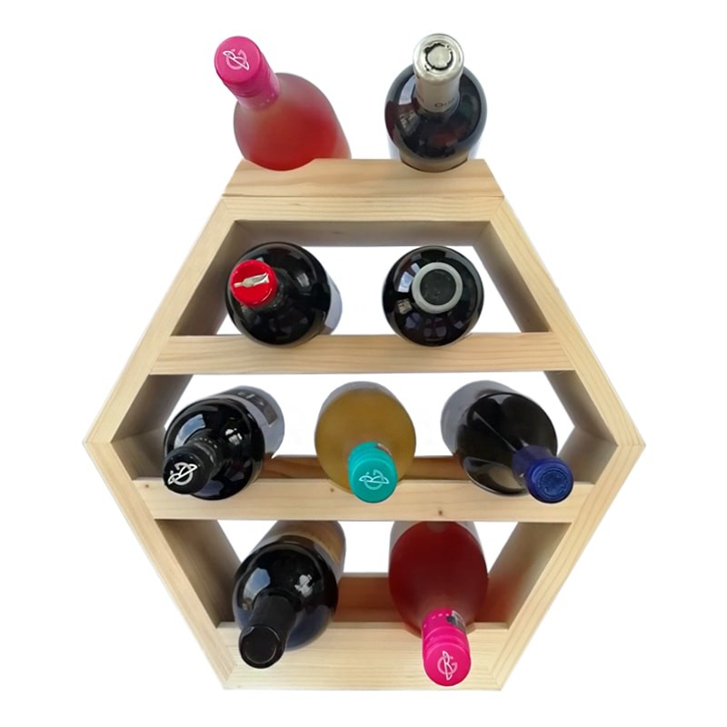 Raft hexagonal 9 sticle vin